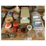 Vase, postcards, misc