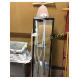 Crutches, mirror, iron board