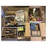 Pallet of vases, vhs, tools, misc