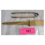 Art deco letter opener & tongs