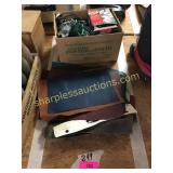 Xmas lights, leather swatches