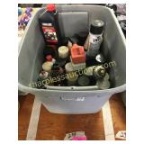 Tote of spray paint, aerosol can