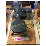 DVD player, vases, misc