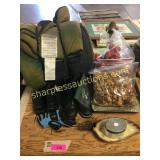 Sleeping bag, shoes, misc