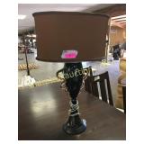 Lamp, decorated glass