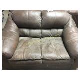 Leather loveseat