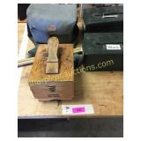 Shoe shine box, ammo box, Cannon camera