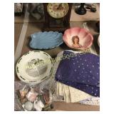 Tableclothes, clock, misc