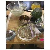 Punch bowl, fondue pots