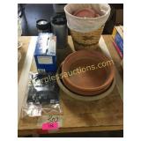 Clay pot bottoms, misc