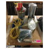 Snack set, ext cord, misc