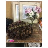 Wreath, vase, pictures