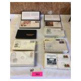 Stacks of single stamp postcards