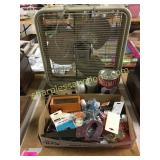 Box fan and misc. hardware, saw