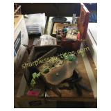 clock, sewing items & patterns