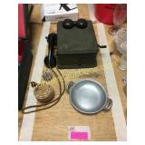 Antique telephone, misc.