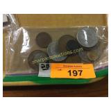 Bag of foreign coins