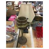 Lamps, fireplace set