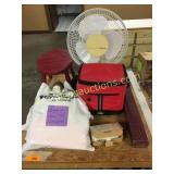 Stool, cooler, fan, misc