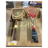 Tennis rackets, badminton, rackets