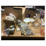 Pans, glassware, misc