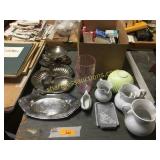 Silver items, office supplies, misc