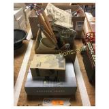 Lights, tire inflator, vase, misc