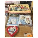 Raggedy Ann & Andy box, craft items