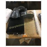 Boots, Keurig storage rack, misc