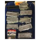 Fishing hooks, lead molds, misc