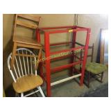 Chair, rocking chair, shelf frame