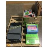 Pallet of suitcase, games, craft items