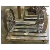 Metal wheels and axle