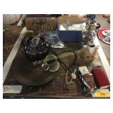 Lantern base, jewelry, flatware, misc