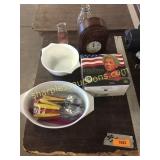 Bottles, clock, Chia Obama, misc