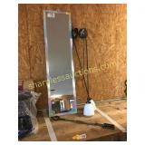 Mirror, light fixtures, misc