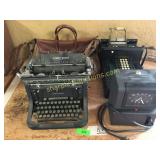 Underwood typewriter, Burroughs adding machine,