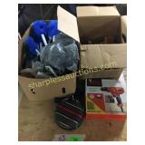 B&D drill, canteen, brushes, cleaning items