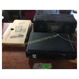 Sony vhs player, keyboard, boombox