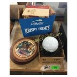 Books, light fixture, misc