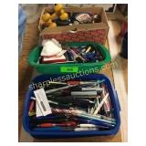 Pens, scissors, misc