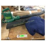 Leaf blower, blanket, mesh item