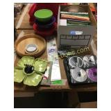 Books, tupperware, cd