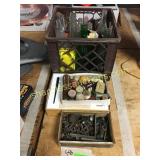 Glass bottles, hardware misc