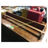 Gas can, oil can, wall shelf