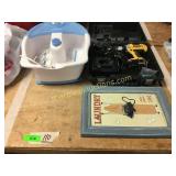 DeWalt drill, footspa, wall art