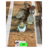 Old roller skates, candle