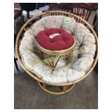 Sunroom chair, foot stool