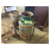 Metal cart w/buckets