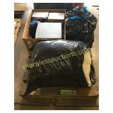 Speakers, pillows, sofa cover